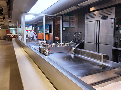 Custom Rectangular Teppanyaki Equipment for Open Kitchens